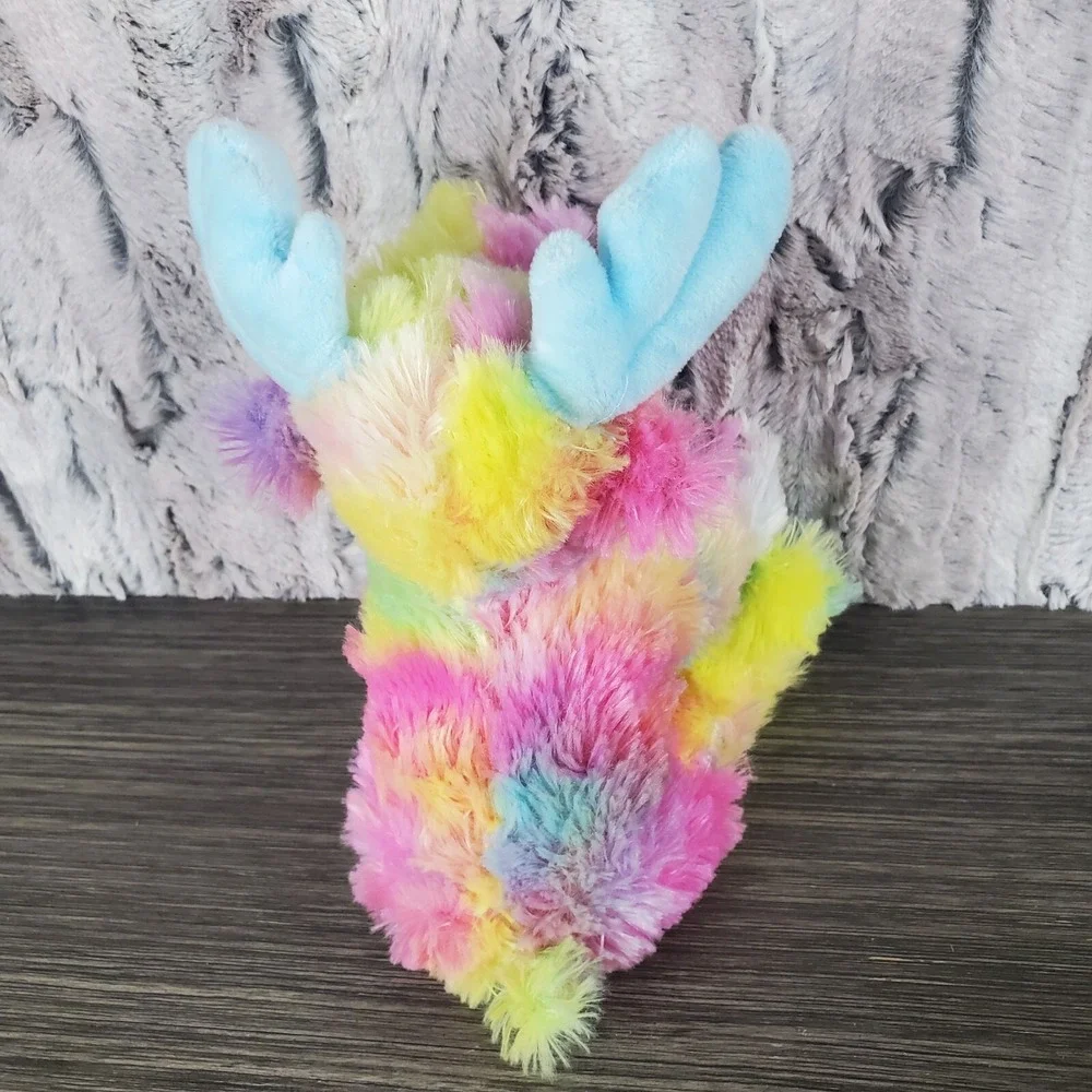 Pastel Tie Dye Plush Moose Light Blue Antlers 9